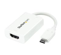 StarTech Adaptador Activo USB-C a HDMI 2.0 - 4K 60Hz - PD 60W - Blanco | Compatible con Thunderbolt 3, Puerto de carga, Modo Alt de DisplayPort