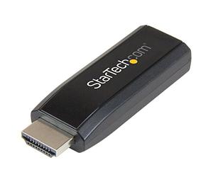 StarTech Adaptador Compacto HDMI a VGA con Audio, 1920x1200 (HD2VGAMICRA) | Salida de audio independiente de 3, 5mm, Compatible con Ultrabook y Chromebook con HDMI