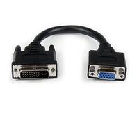 StarTech.com Adaptador Conversor de 20cm DVI-I a VGA - DVI-I Macho - HD15 Hembra - Cable Convertidor Negro
