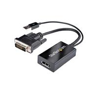 StarTech Adaptador DVI-D a DisplayPort 1920x1200, Alimentado USB (DVI2DP2) | Compatible con monitores y proyectores DisplayPort, Cable de alimentación USB de 20cm, Plug and play