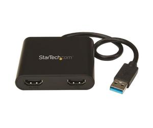 StarTech Adaptador Gráfico Externo USB 3.0 a 2 Puertos HDMI 4K - Adaptador de Vídeo Externo 4K para 2 Monitores Utilice este adaptador para conectar dos
