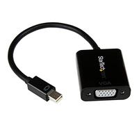 StarTech Adaptador Mini DisplayPort a VGA, 1920x1200, Negro (MDP2VGA2) | Certificacion VESA, EDID y DDC, Bloqueo de tornillo VGA, Dongle mDP a VGA
