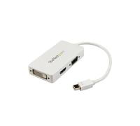 StarTech.com Adaptador Conversor de Mini DisplayPort a VGA DVI o HDMI - Convertidor A/V 3 en 1 para viajes - Blanco