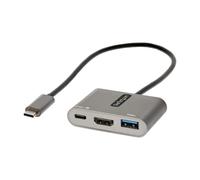 StarTech.com Adaptador Multipuertos USB C, USB Tipo C a HDMI, Vídeo de 4K, PD de 100W, Pass Through, Hub Ladrón USB 3.0 1x USBC