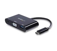 StarTech Adaptador Multipuertos USB-C a VGA con USB-A 3.0 y Power Delivery | Alimenta y carga el portátil, Compatible con Windows, MacBook y Chromebook, Puerto USB 3.0 retrocompatible