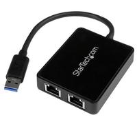 STARTECH Adaptador USB 3.0 de Doble Puerto Ethernet Gigabit