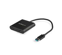 StarTech Adaptador USB-A 3.0 a HDMI Doble, 4K 30Hz + 1080p 60Hz, Windows | Compatible con Windows X86/X64/ARM, Intel, AMD y Snapdragon X, Requiere derechos de administrador