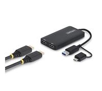 StarTech Adaptador USB-A y USB-C a HDMI, 4K30 y 1080p, Mac Windows ChromeOS | Adaptador gráfico externo, Cable de 11cm, Audio HDMI 2 canales, Alimentado por USB USB