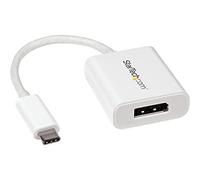 StarTech Adaptador USB-C a DisplayPort 1.4, 8K 30Hz, 4K 60Hz, Blanco | Compatible con Thunderbolt 3, MacBook Pro, Dell XPS, Surface, Plug and play sin controladores