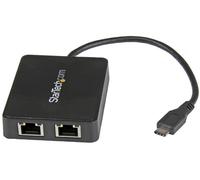 STARTECH Adaptador USB-C a Ethernet Dual Gigabit con Puerto USB-A