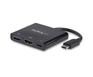 StarTech Adaptador USB-C a HDMI 4K 30Hz, USB-A 3.0, PD 60W, Thunderbolt 3 | Power Delivery 2.0 hasta 60W para alimentar y cargar, Puerto USB 3.0 tipo A retrocompatible, Replicador de puertos