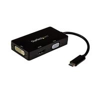 StarTech Adaptador USB-C multipuertos de vídeo HDMI/DVI/VGA 4K 30 Hz Negro