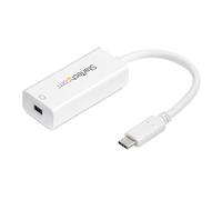StarTech Adaptador USB-C a Mini DisplayPort, 4K 60Hz, HBR2, Blanco | Compatible con Apple Cinema Display, Dell UltraSharp, Ultrawide 3440x1440, Thunderbolt y USB-C