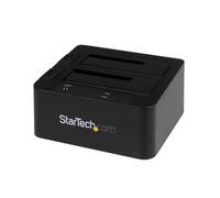 StarTech Base 2 Bahías USB 3.0/eSATA SATA 2,5/3,5, 5Gbps (SDOCK2U33EB) | Base de doble bahía para discos duros SSD/HDD, Botones de expulsión independientes, Carga superior
