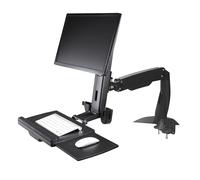 StarTech.com - Brazo de Soporte de Pie y Sentado Ajustable VESA para Monitores de hasta 24 Pulgadas con Soporte para Teclado y R