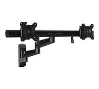 StarTech Brazo de Pared 2 Monitores 15-24in, 5kg, Articulado, Acero | Soporte de pared para dos monitores, Se extiende a 585mm, Perfil bajo, Gestión de cables, Ahorra espacio