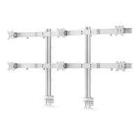 StarTech Brazo Sobremesa 6 Monitores hasta 32in, 8kg (6-Monitor-Arm-A) | Configuración 3x2, Columna doble estable, Abrazadera en C o grommet