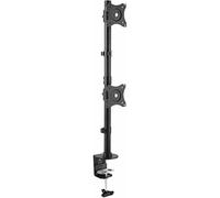 StarTech Brazo Vertical 2 Monitores 13-27in, Negro (ARMDUALV) | Hasta 10kg por monitor, Mástil de 700mm, Inclinación y giro 45 grados