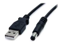 StarTech Cable Adaptador 2m USB A Macho a Conector Coaxial Barrel Alimentación Corriente Tipo M 5,5mm 5V DC Cargue sus dispositivos de 5V DC a través de un
