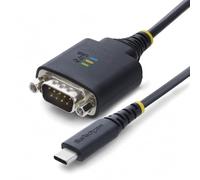 StarTech Cable Adaptador USB-C a Serie de 30cm - Chipset FTDI - Retención COM - Tipo C a RS232 - Leds de Estado - DB9 de Fijación