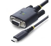 StarTech Cable Adaptador USB-C a Serie de Módem Nulo de 2m - FTDI - Retención COM - Tipo C a RS232 DB9 - Leds - Tuercas/Tornillos DB9