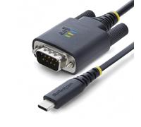 StarTech Cable Adaptador USB-C a Serie de Módem Nulo de 2m - FTDI - Retención COM - Tipo C a RS232 DB9 - Leds - Tuercas/Tornillos DB9