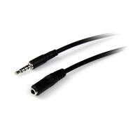 StarTech.com Cable de 1m de Extensión Alargador de Auriculares con Micrófono Headset Mini-Jack 3,5mm 4 pines Macho a Hembra