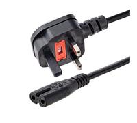 StarTech Cable Alimentacion Portatil 1,8m, BS1363 a C7, Negro (PXTNB2SUK6) | Cable para Reino Unido, Cargador de portatil e impresora, Certificado UL