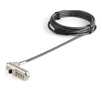 StarTech Cable seguridad para portátil Ltlocknano 2 m ranura Nano candado combinación Negro/Plateado