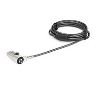 Cable de 2m de Acero de Seguridad para Ordenador Portátil con Candado de Combinación de 4 Dígitos para Ranura de Tipo Wedge