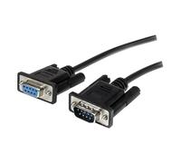 StarTech Cable de Extensión Serie RS232 DB9 Macho a Hembra 1 m / Cable Alargador RS-232 Directo Blindado Negro