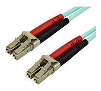 StarTech Cable de Fibra Multimodo OM3 15m LC a LC Dúplex 100G (A50FBLCLC15) | Compatible con 1/10/40/100 Gbps, Conectores UPC con casquillos cerámicos, Núcleo de 50/125µm, LSZH