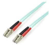 StarTech Cable de Fibra Multimodo OM3 3m LC a LC Dúplex 100G (A50FBLCLC3) | Compatible con 1/10/40/100 Gbps, Conectores UPC con casquillos cerámicos, Núcleo de 50/125µm, LSZH