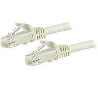 StarTech Cable de Red Cat6 RJ45 Gigabit PoE 15m - Blanco (N6PATC15MWH) | Latiguillo de conexion macho a macho, Cobre puro Multi Gigabit 1/2, 5/5 Gbps, Compatible con Cat5e