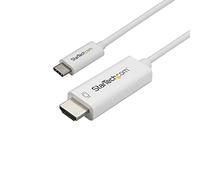 StarTech Cable de Vídeo USB-C a HDMI 2.0 3m, 4K 60Hz, HBR2, Blanco | Resoluciones UHD hasta 3840x2160, Cable de pantalla integrado, Configuración plug and play sin drivers