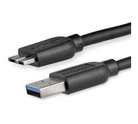 StarTech Cable Delgado USB 5Gbps 2m, USB-A a Micro-B, M/M (USB3AUB2MS) | Diámetro exterior de 4, 8mm, Blindaje de lámina de aluminio Mylar y par trenzado