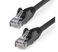 StarTech Cable Ethernet Cat6 15m PoE 100W - LSZH - Negro (N6LPATCH15MBK) | Verificado ETL, Cobre puro 24 AWG, Ancho de banda 250MHz, Velocidad 10Gbps hasta 55m, Alivio de tensión