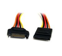 StarTech Cable Extension Alimentacion SATA 15 Pines 30cm (SATAPOWEXT12) | Conectores SATA macho a hembra de 15 pines, Longitud de 30cm