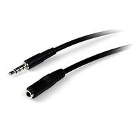 StarTech Cable Extension Auriculares 1m 3,5mm TRRS 4 Pines, M/H (MUHSMF1M) | Conectores de cuatro polos con alivio de tension moldeado de PVC, Con microfono