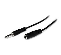 StarTech Cable Extension de Audio 1m Delgado 3,5mm, M/H (MU1MMFS) | Blindaje enrollado en espiral al 90% contra interferencias EMI y RFI
