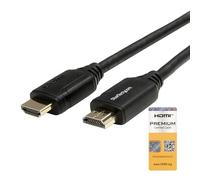 StarTech Cable HDMI 2.0 Certificado con Ethernet 1m 4K 60Hz HDR10 Negro | Conectores chapados en oro, Blindaje EMI de lámina Al-Mylar, Ideal para TV monitor y proyector, Retrocompatible con HDMI 1.4