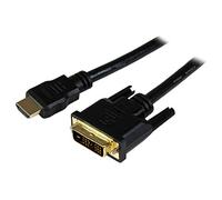 StarTech Cable HDMI a DVI-D 1,5m, Macho a Macho, Negro (HDDVIMM150CM) | Blindaje de lámina de Aluminio Mylar con par trenzado, Conectores moldeados con reducción de tensión