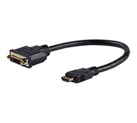 StarTech Cable HDMI a DVI-D 20cm, Macho a Hembra, Negro (HDDVIMF8IN) | Conector HDMI macho y conector DVI-D hembra, Blindaje de lámina de Aluminio Mylar con par trenzado