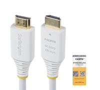 StarTech.com Cable HDMI de alta velocidad certificado de alta velocidad, 4K 60Hz/1440p 144Hz, 18Gbps, cable UHD HDMI 2.0, cubierta TPE, color blanco