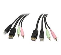 StarTech.com Cable KVM USB DisplayPort DP4N1USB6 4 en 1 con audio y micrófono 6 pies