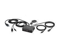 StarTech.com Cable Switch KVM Híbrido de 2 Puertos USB-C HDMI - 4K 60Hz - KVM Compacto con Cable Integrado de 1,8m USB-A/HDMI/Audio y USB Tipo C de 1,2m - Alimentado por el Bus (C2-H46-UAC-CBL-KVM)