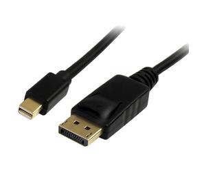 StarTech Cable Mini DP a DisplayPort 1.2 de 1m - Negro (MDP2DPMM1M) | Cable adaptador de vídeo para monitor o proyector, resolución hasta 3840 x 2400 a 60Hz