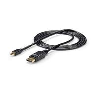 StarTech Cable Mini DP a DisplayPort 1.2 de 4m - Negro (MDP2DPMM4M) | Cable adaptador de vídeo para monitor o proyector, resolución hasta 3840 x 2400 a 60Hz