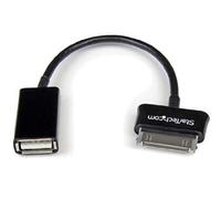 StarTech Cable OTG Samsung Dock 30 Pines a USB-A Hembra Negro (SDCOTG) | Compatible con dispositivos USB OTG On-the-Go, Para Samsung Galaxy Tab