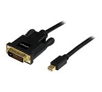 StarTech Cable Pasivo Mini DP a DVI-D 1,8m, 1080p, Negro (MDP2DVIMM6B) | Cable mDP 1.2 monoenlace, Compatible con Thunderbolt 1/2 Mac y PC, Conexion a monitor DVI, Paso de EDID